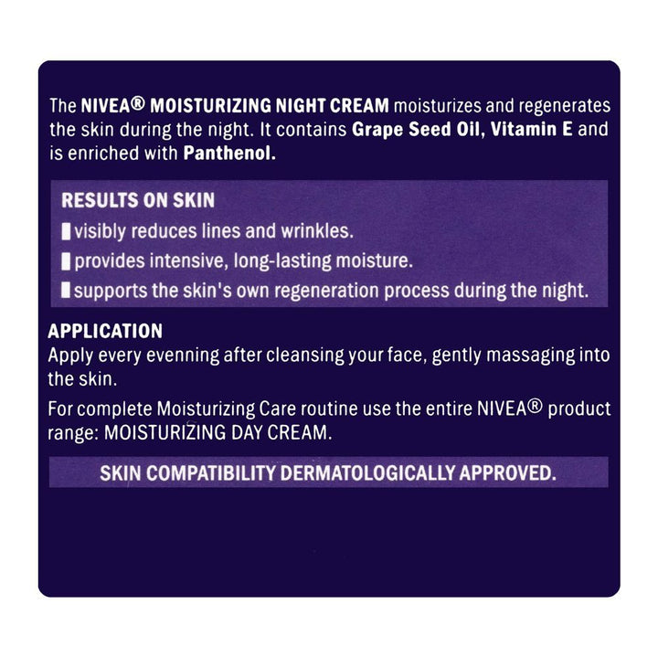 Nivea Moisturizing Hydratant Night Cream 50 ML