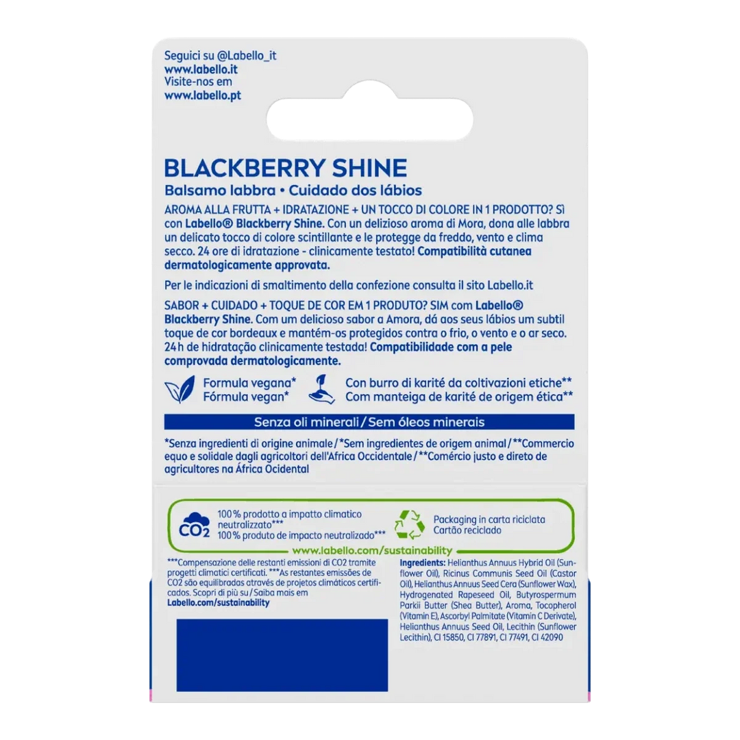 Nivea Labello Black Berry Shine 24H Moisture 4.8 GM
