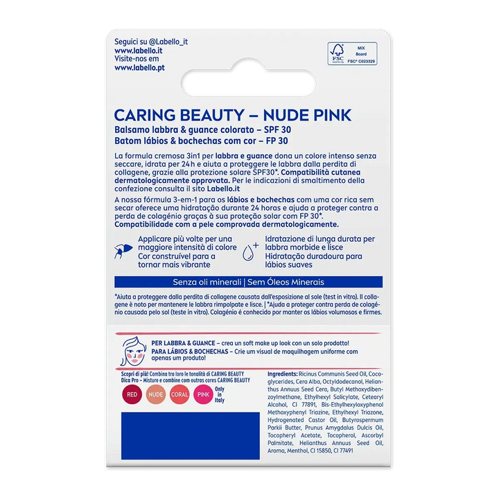 Nivea Labello Caring Beauty Lip & Cheek 4.8 GM