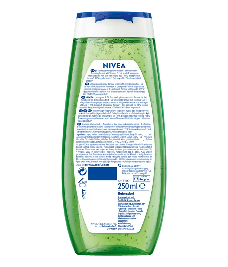 Nivea Lemongrass & Oil Shower Gel 250 ML