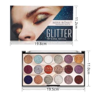 MISS ROSE 18-Color Glitter Eyeshadow Palette Buy online in Pakistan On Beautylooks